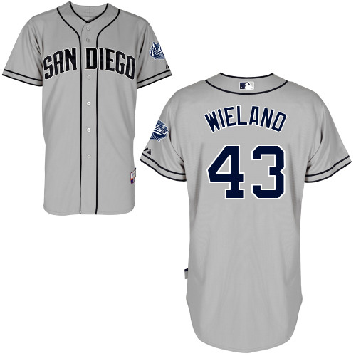 Joe Wieland #43 MLB Jersey-San Diego Padres Men's Authentic Road Gray Cool Base Baseball Jersey